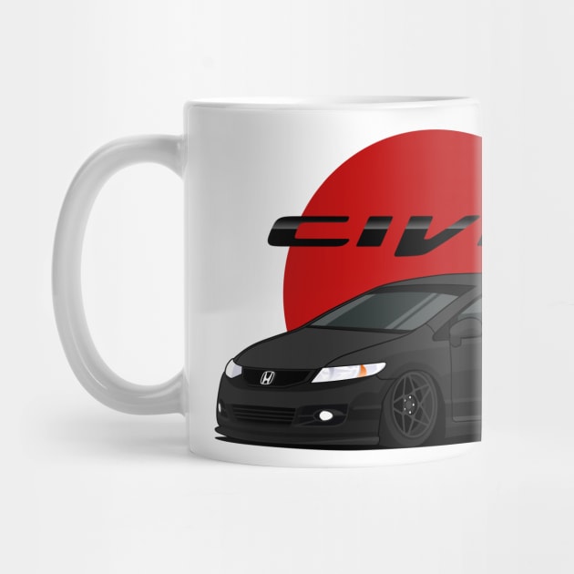 Civic si black T-shirt by masjestudio